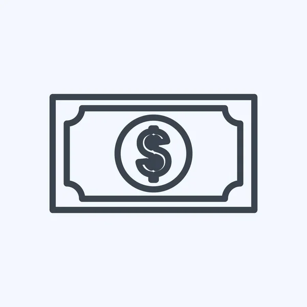 Dollar Icon Trendy Line Style Isolated Soft Blue Background — Stock Vector