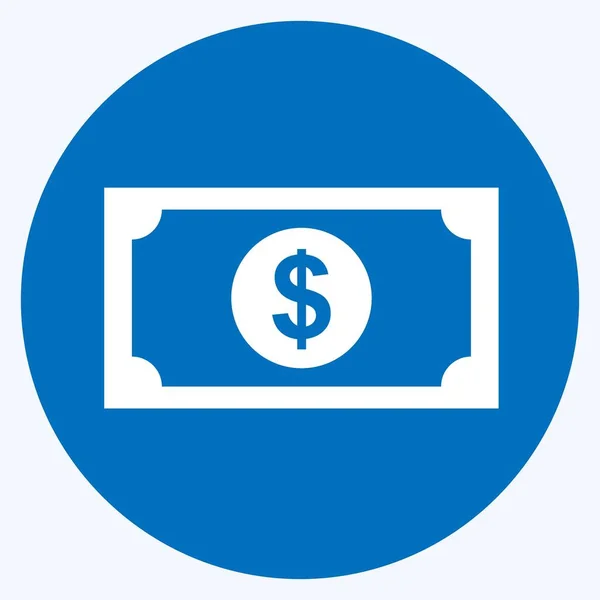 Εικονίδιο Δολαρίου Μοντέρνο Στυλ Μακριάς Σκιάς Απομονωμένο Μαλακό Μπλε Φόντο — Διανυσματικό Αρχείο