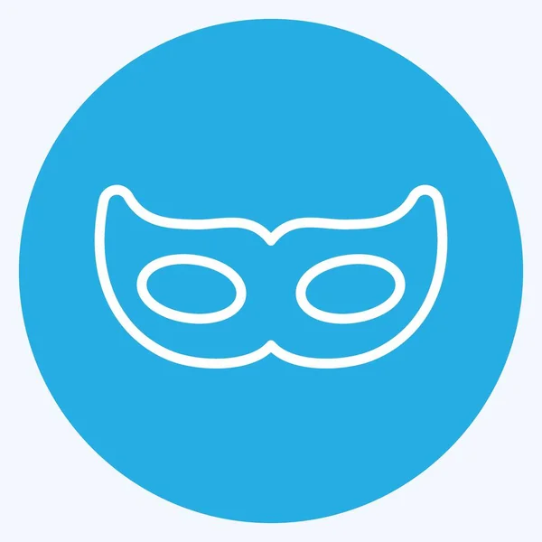 Eyes Mask Icon Trendy Blue Eyes Style Isolated Soft Blue — стоковый вектор