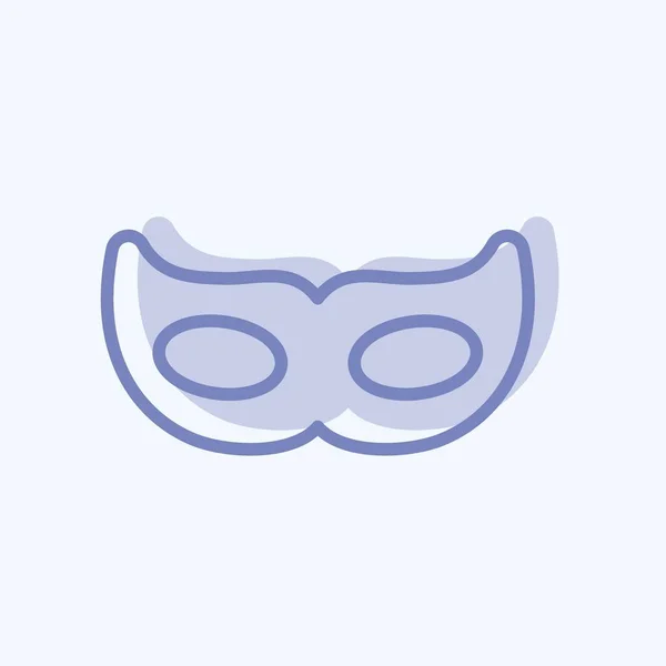 Εικονίδιο Μάσκας Ματιών Μοντέρνο Στυλ Δύο Τόνος Απομονώνονται Μαλακό Μπλε — Διανυσματικό Αρχείο