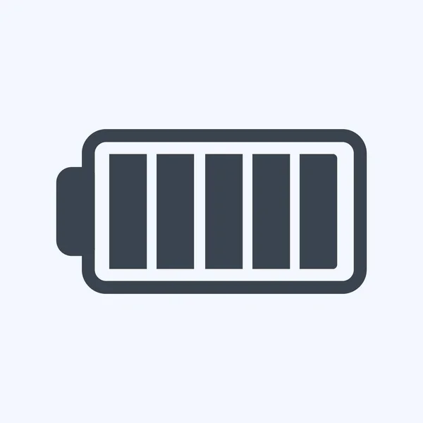 Full Battery Icon Trendy Glyph Stijl Geïsoleerd Zachte Blauwe Achtergrond — Stockvector