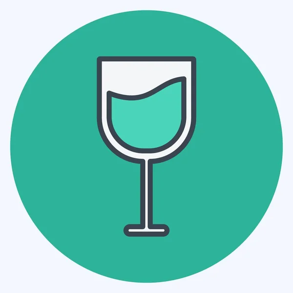 Goblet Icon Trendy Color Mate Style Isolated Soft Blue Background — Wektor stockowy