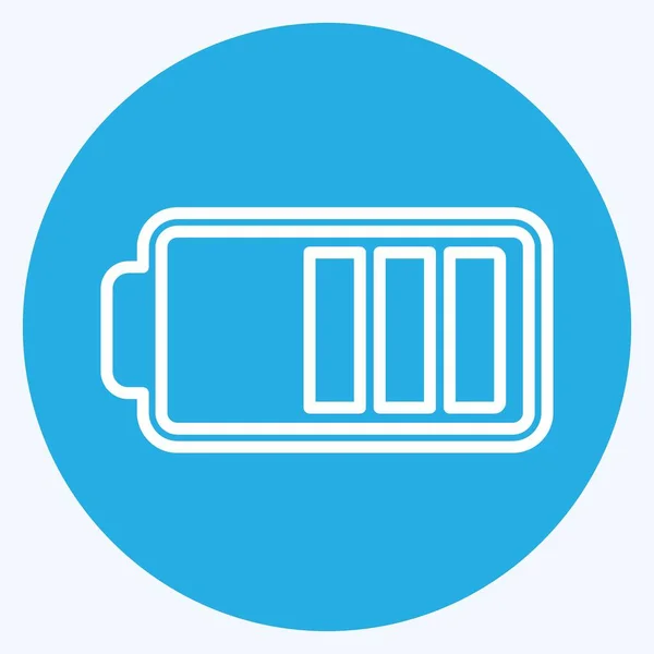 Half Battery Icon Trendy Blue Eyes Style Isolated Soft Blue — Stockvektor