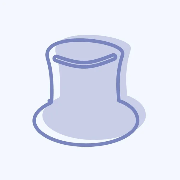 Chapeau Icône Mode Deux Tons Isolé Sur Fond Bleu Doux — Image vectorielle