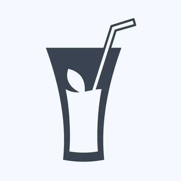 Herbal Drink Icon Trendy Glyph Style Isolated Soft Blue Background — стоковий вектор