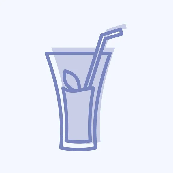 Herbal Drink Icon Trendy Two Tone Style Isolated Soft Blue — стоковый вектор