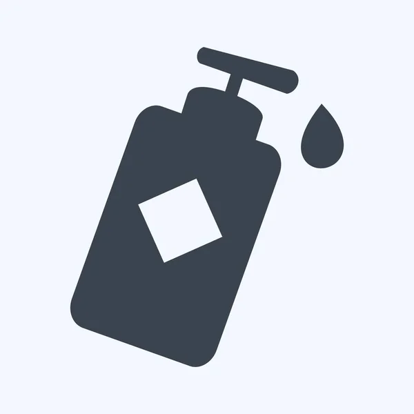 Lotion Bottle Icon Trendy Glyph Style Isolated Soft Blue Background — 스톡 벡터
