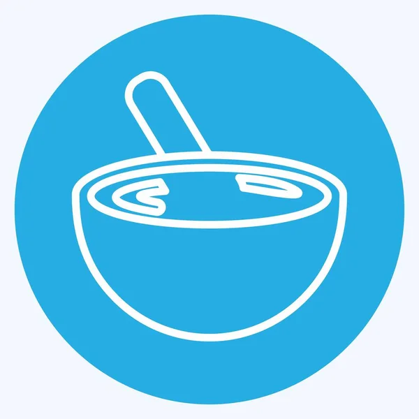 Mixing Bowl Icon Trendy Blue Eyes Style Isolated Soft Blue — стоковый вектор