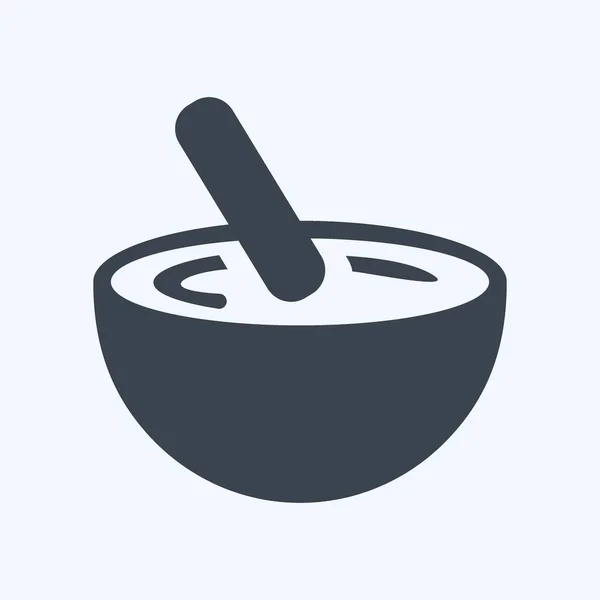 Mixing Bowl Icon Trendy Glyph Style Isolated Soft Blue Background — ストックベクタ