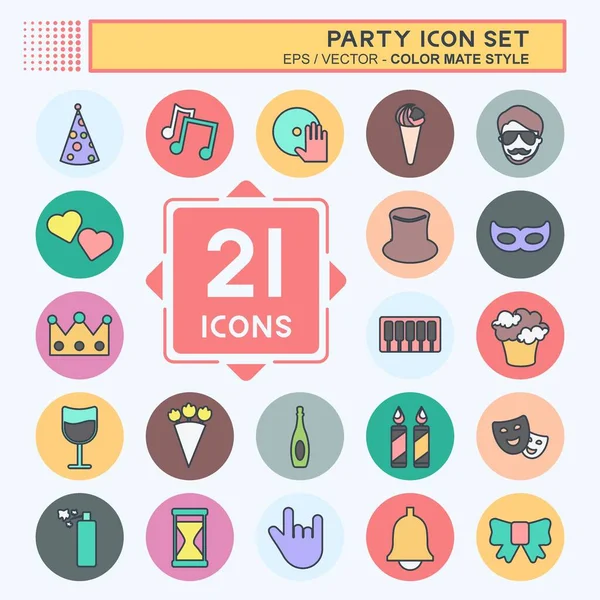 Parti Simgesi Yumuşak mavi arkaplanda izole edilmiş moda renk arkadaşı biçimi