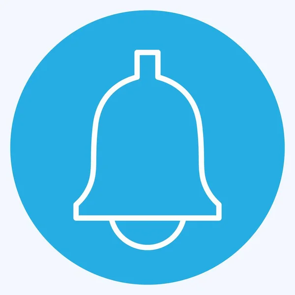 Ringing Bell Icon Trendy Blue Eyes Style Isolated Soft Blue — Vector de stock