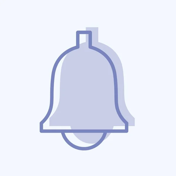 Ringing Bell Icon Trendy Two Tone Style Isolated Soft Blue — Vector de stock