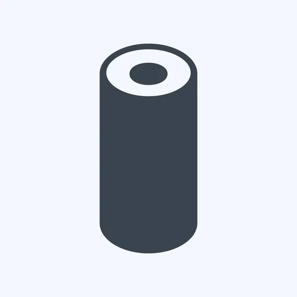Rolled Mat Icon Trendy Glyph Style Isolated Soft Blue Background — Stockvektor