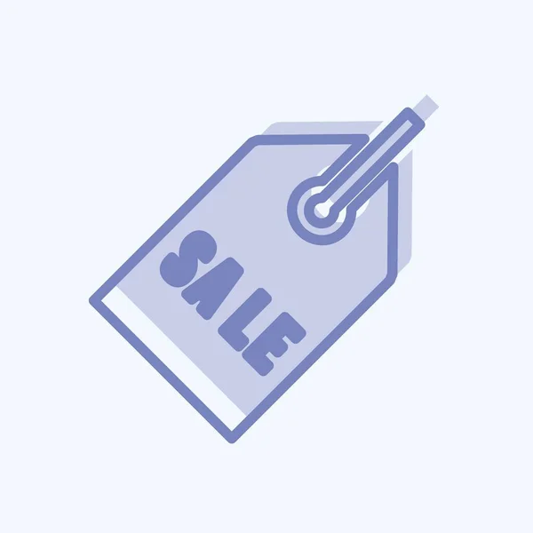 Sale Tag Icon Moda Estilo Dois Tons Isolado Fundo Azul — Vetor de Stock