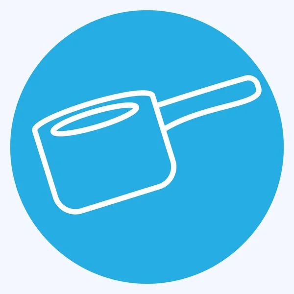 Sauce Pan Icon Trendy Blue Eyes Style Isolated Soft Blue — 스톡 벡터
