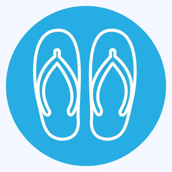 Pantoufles Icône Mode Yeux Bleus Style Isolé Sur Fond Bleu — Image vectorielle