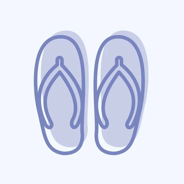 Slippers Icon Trendy Two Tone Style Isolated Soft Blue Background — Vector de stock