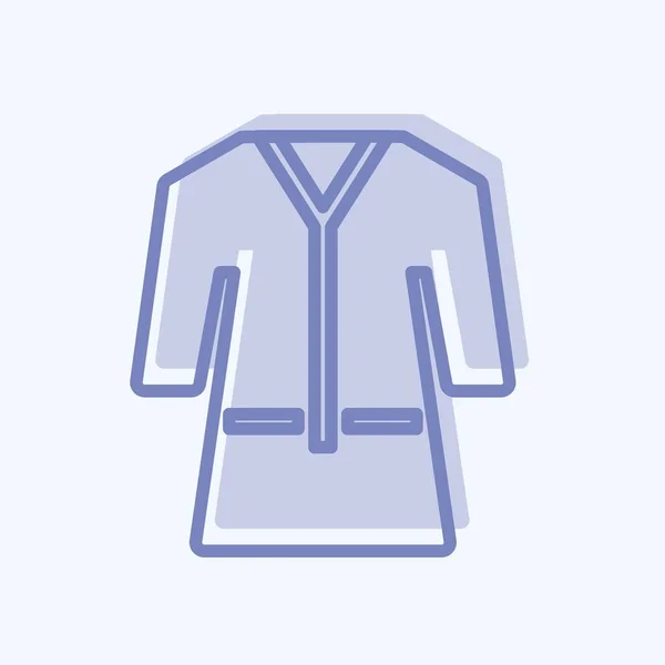 Towel Robe Icon Trendy Two Tone Style Isolated Soft Blue — 스톡 벡터