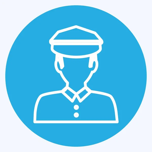 Traffic Policeman Icon Trendy Blue Eyes Style Isolated Soft Blue — Stock Vector