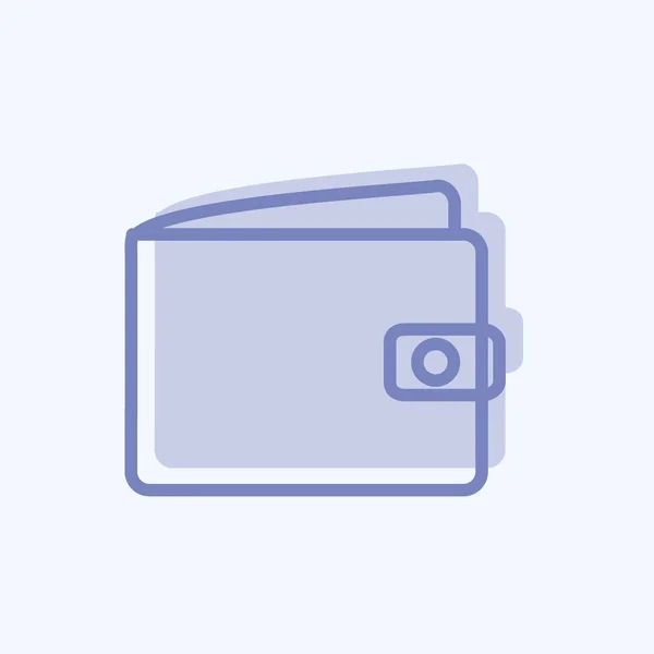 Brieftasche Icon Trendigen Zwei Ton Stil Isoliert Auf Weichem Blauen — Stockvektor