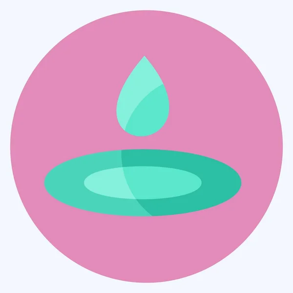 Water Droplet Icon Trendy Flat Style Isolated Soft Blue Background — 스톡 벡터