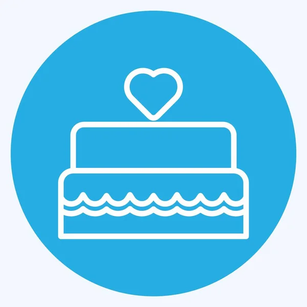 Wedding Cake Icon Trendy Blue Eyes Style Isolated Soft Blue — Archivo Imágenes Vectoriales