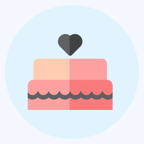 Wedding Cake Icon Trendy Flat Style Isolated Soft Blue Background — стоковый вектор