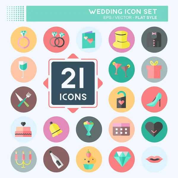 Düğün Simgesi Yumuşak mavi arkaplanda izole edilmiş modaya uygun düz bir şekilde ayarlandı