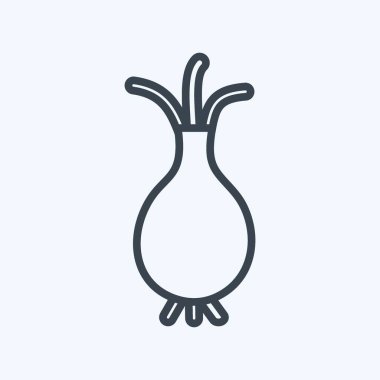 Yumuşak mavi arkaplanda izole edilmiş trend çizgisi biçiminde sebze bitkisi simgesi