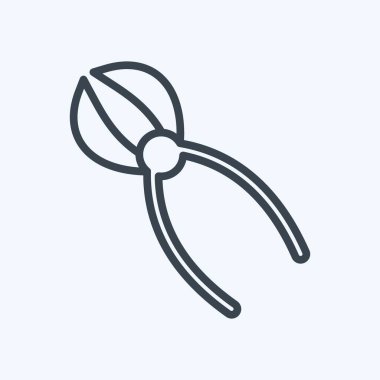 Yumuşak mavi arkaplanda izole edilmiş moda satır biçimindeki Kesici Simgesi