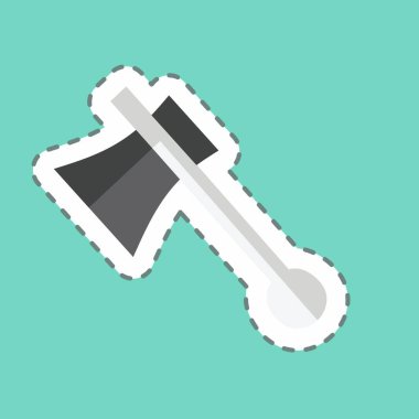 Moda satırında ahşap kesici etiketi mavi arkaplanda izole edildi