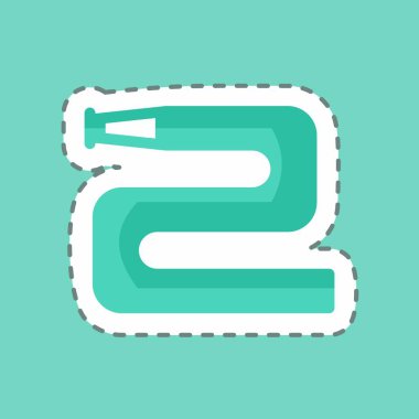 Moda satırındaki Su Borusu Etiketi mavi arkaplanda izole edildi