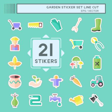 Bahçe Etiketi Mavi arkaplanda izole edilmiş modada belirlendi