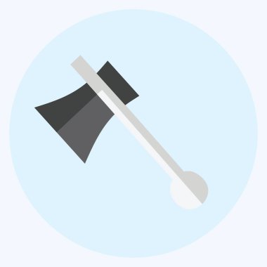 Ahşap Kesici Simgesi yumuşak mavi arkaplanda izole edilmiş düz stil