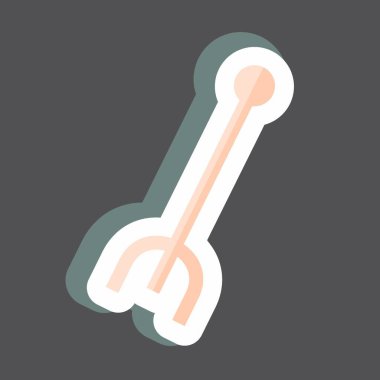 Bahçe Çatalı Etiketi siyah arkaplanda izole edildi