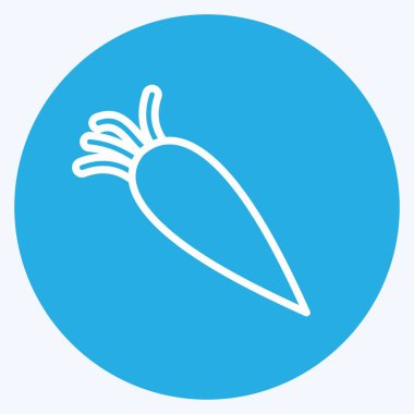 Havuç Simgesi modayı takip eden mavi gözler yumuşak mavi arkaplanda izole