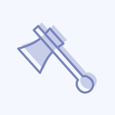 Ahşap Kesici Simgesi yumuşak mavi arkaplanda izole edilmiş iki ton biçiminde