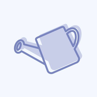 Sulama aracı Simgesi yumuşak mavi arkaplanda izole edilmiş iki ton biçiminde