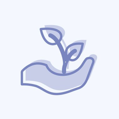 Tarla Simgesi yumuşak mavi arkaplanda izole edilmiş iki ton biçiminde