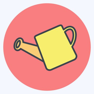 Sulama aracı Simgesi yumuşak mavi arkaplanda izole edilmiş moda renk eşi biçimi