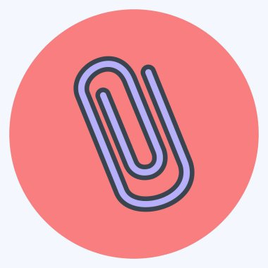 Kağıt Kıskacı yumuşak mavi arkaplanda izole edilmiş moda renk arkadaşı tarzında Simge