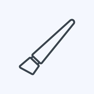 Boya fırçası I simgesi modayı takip eden satır biçimi yumuşak mavi arkaplanda izole