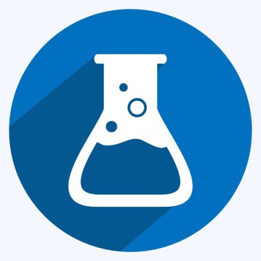 Yumuşak mavi arkaplanda izole edilmiş modaya uygun uzun gölge biçimi simgesi