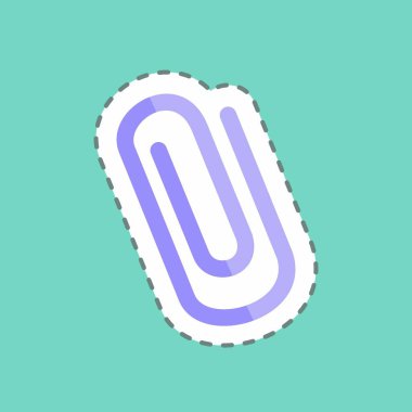 Kağıt Kıskacı moda satırında mavi arkaplanda izole edildi