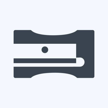 Yumuşak mavi arkaplanda izole edilmiş modaya uygun kabartma biçiminde keskinleştirici Simgesi