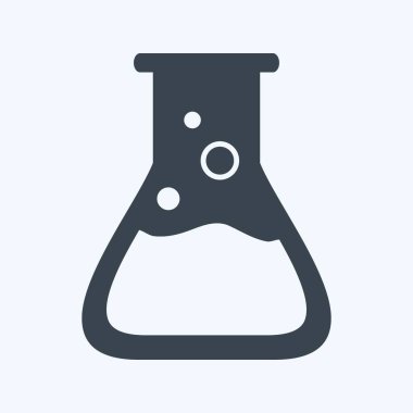 Yumuşak mavi arkaplanda izole edilmiş modaya uygun kabartma biçimindeki şişe simgesi