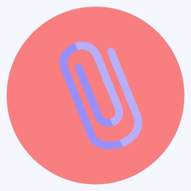 Kağıt Kıskacı yumuşak mavi arkaplanda izole edilmiş modaya uygun düz bir şekilde simgeyi kapatır