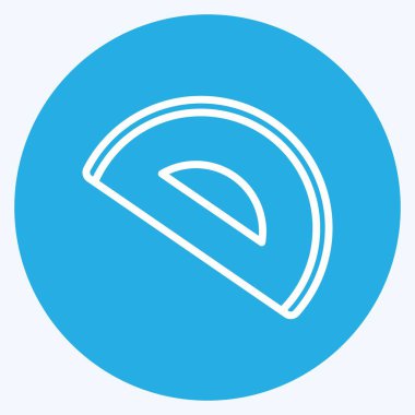 Yumuşak mavi arkaplanda izole edilmiş modaya uygun mavi gözlü simge simgesi