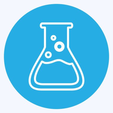 Yumuşak mavi arkaplanda izole edilmiş modaya uygun mavi gözlü simge