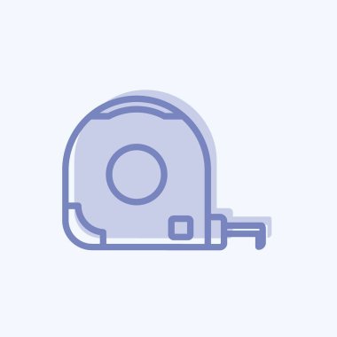 Ölçüm Kaydı Simgesi yumuşak mavi arkaplan üzerinde izole edilmiş iki ton biçimi